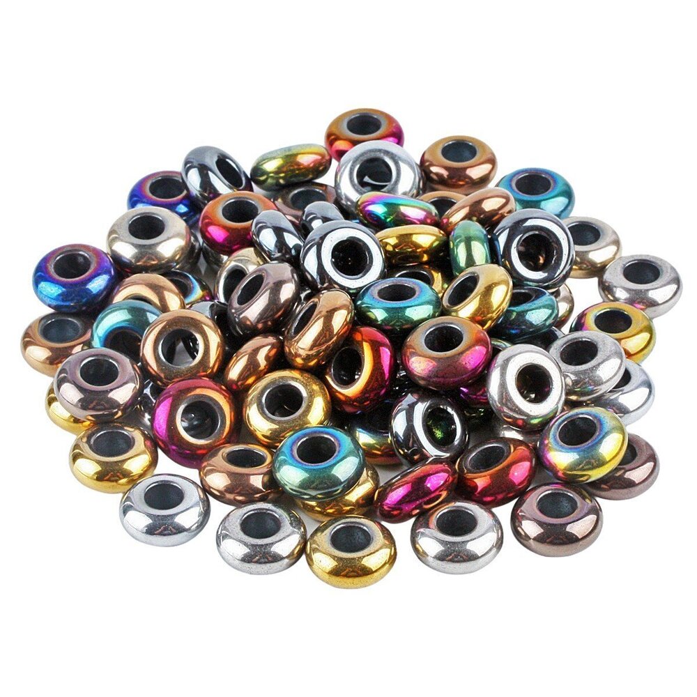 5978 Assorted Colors Hematite Gemstone Loose Beads Fit Charms Bracelet